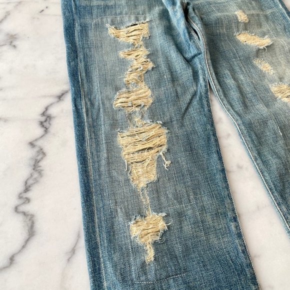 Current Elliott 'The Boyfriend' Denim in Tattered Destroyed - Picture 4 of 12